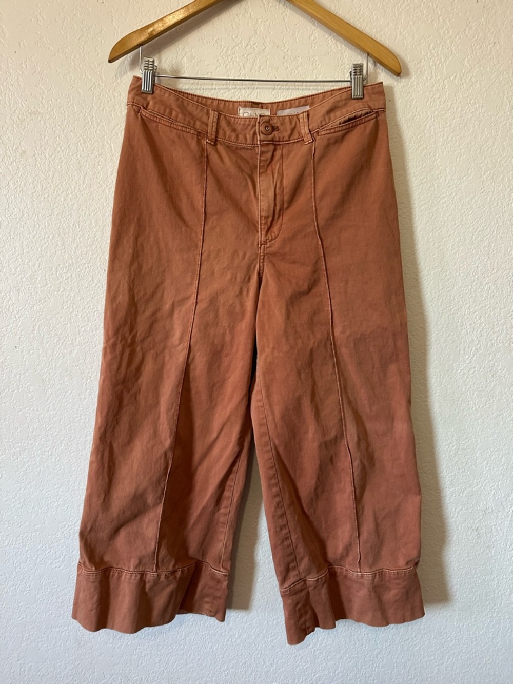 Anthropologie Cropped Wide Leg Chino in Rust - Size 4